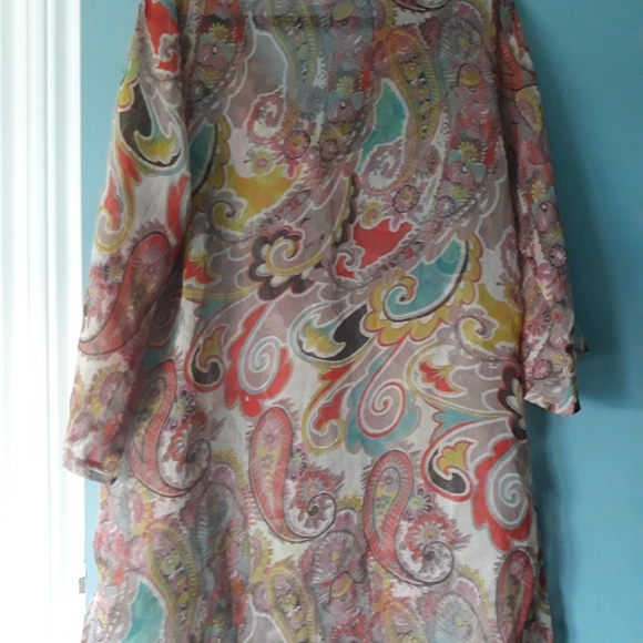 Parsley & Sage Sheer Beach Cover Top XL - Picture 4 of 8